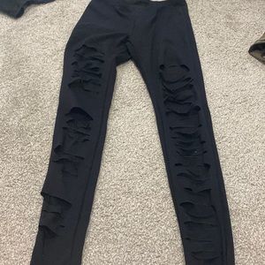 Black ripped leggings (not DIY )
